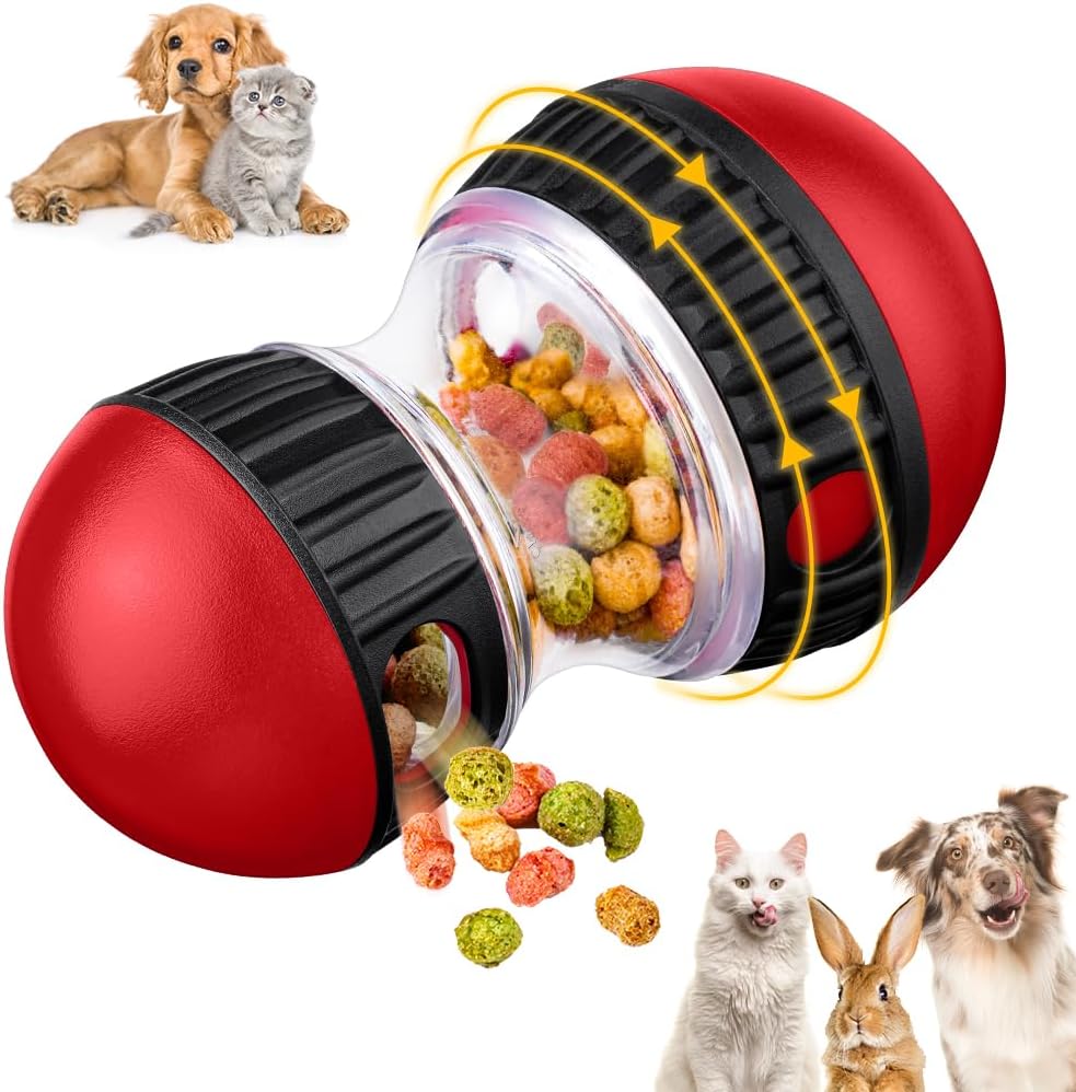 OSDUE Dog Food Puzzle Toys, Interactive Treat Dispensing Dog Toys, Adjustable Slow Feeder Ball to Keep Them Busy and Mentally Stimulated, Great for Large/Small Aggressive Chewers Dog Breeds Pet Gifts