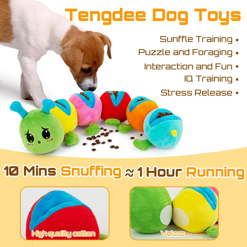 Dog Snuffle Toy - Detachable Puzzle Enrichment for Medium Small Dogs, Squeaky Sniffle Interactive Treat Game for Foraging Training, Boredom and Mental Stimulation