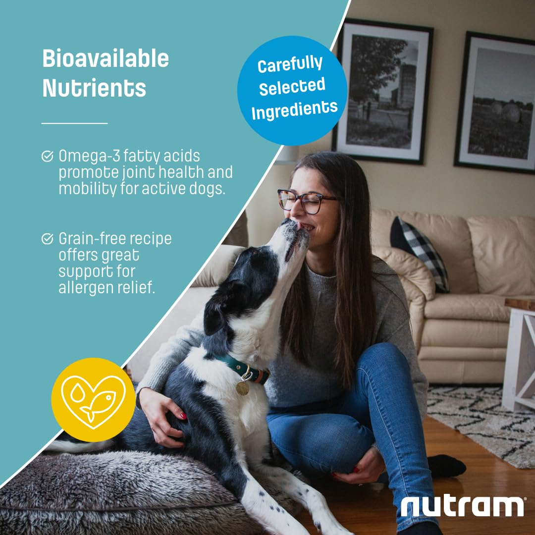 Nutram T26 Grain-Free Lamb & Lentils Dry Dog Food | High Protein, Chicken-Free Kibble with Pumpkin, Flaxseed & Salmon Oil | Easily Digestible, Allergy-Friendly for Puppies, Adults & Seniors