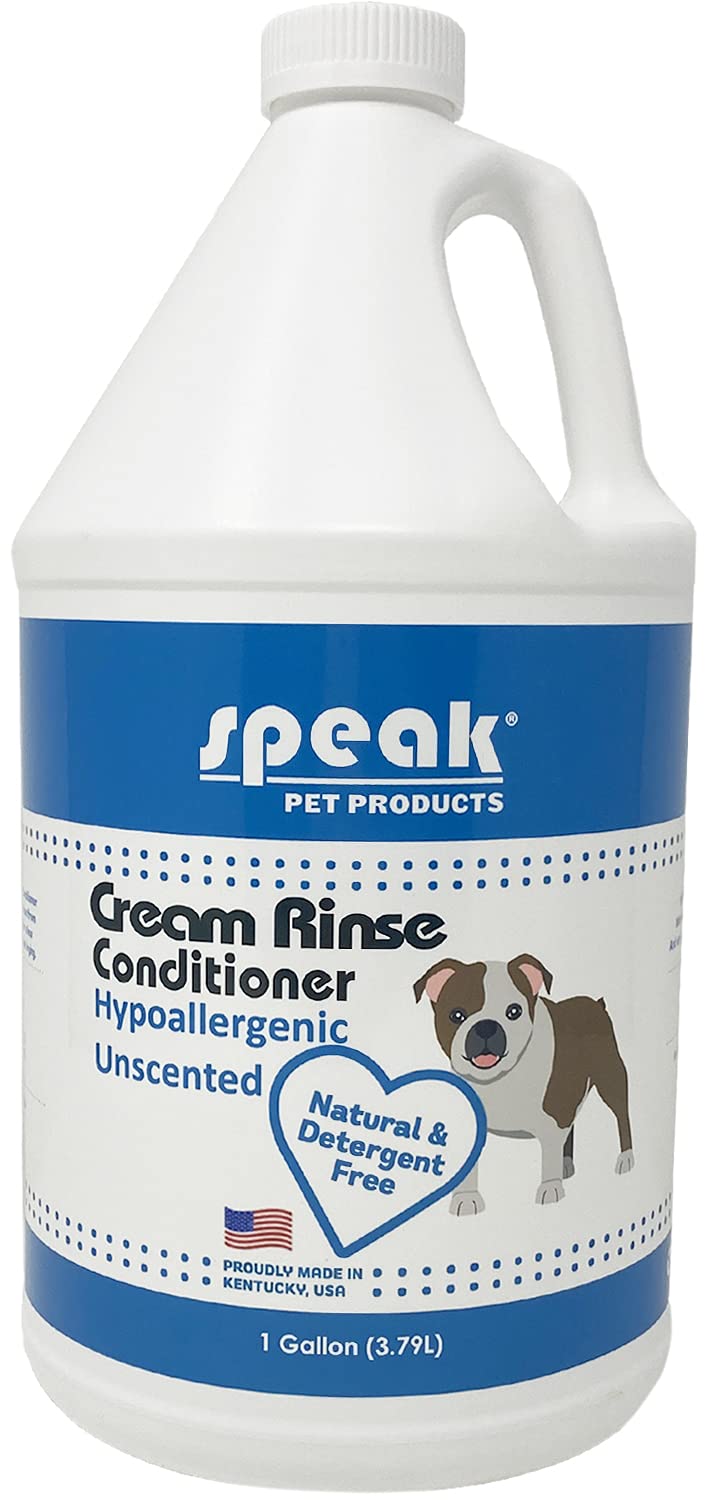 Speak Pet Products Natural Hypoallergenic Unscented Cream Rinse Dog Conditioner Refill, 1 Gallon