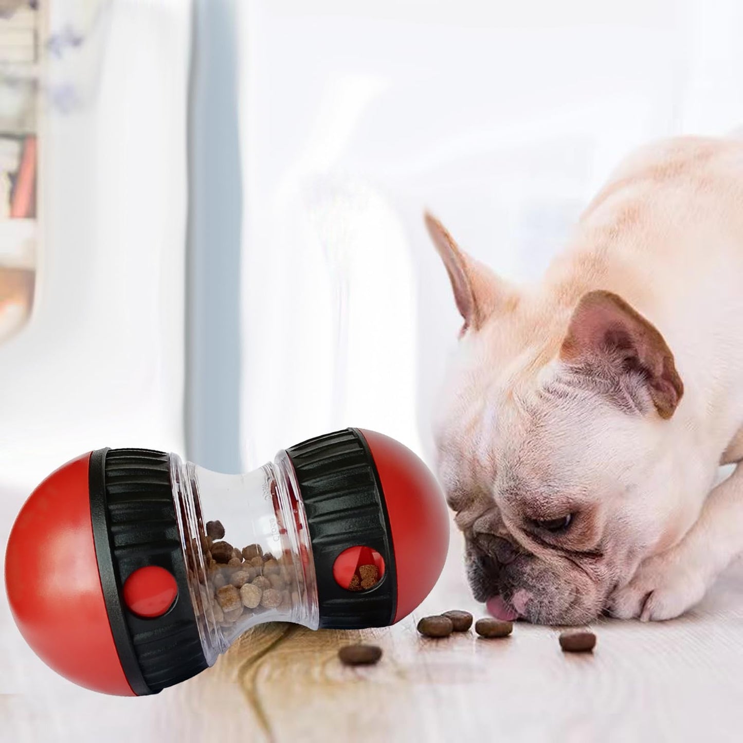 Meng Dog Food Puzzle Toys, Adjustable Dog Treat Dispensing Dogs Toys, Interactive Chase Slow Feeder for Boredom and Stimulating, IQ Training for Small Medium Dogs