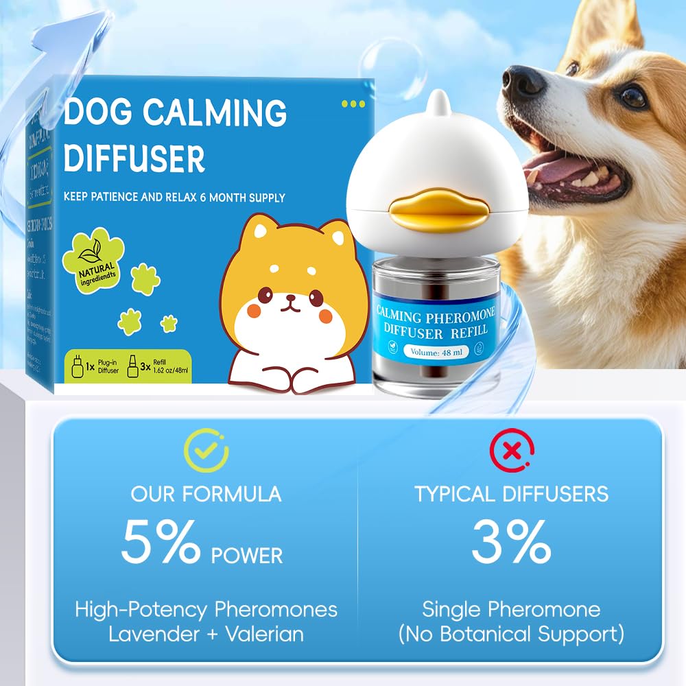 EatDays PRO! Dog Calming Diffuser to Stop Peeing in House - Calming Diffusers for Dogs with Pheromones for Anxiety Relief, Pet Calming Aid Device for Dogs Stop Barking and Marking