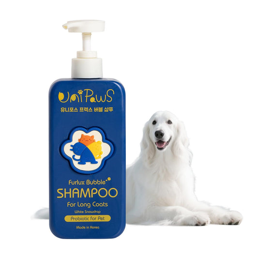 Biotin Long Hair Dog Shampoo (16.9oz) + Tear Stain Remover (5.1oz) - Anti-Shedding, Detangling & Hydrating - Reduces Stains, Comforts Watery, Itchy Eyes, Plant-Based & Vet-Recommended, Made in Korea