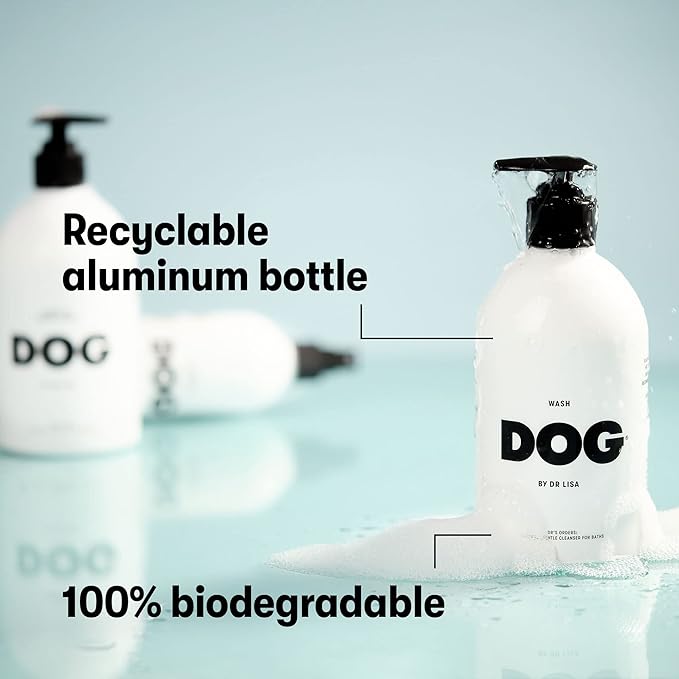 DOG by Dr. Lisa - Wash - Natural Dog Gentle Cleanser - for Baths, Showers - Plant-Based Essential Oils - Vegan - 16.9oz