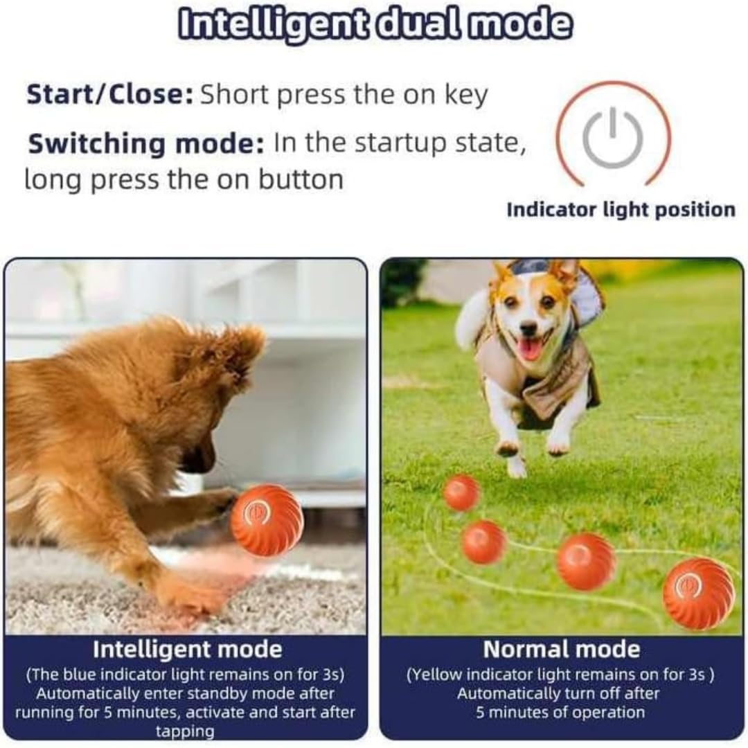 Interactive Dog Ball, Blue 2.2 Inch Electric Dog Toy for Small/Medium Dogs, Automatic Moving Electric Rolling Dog Toy, Ideal Gift for Dog Owners Seeking Interactive Rolling Ball