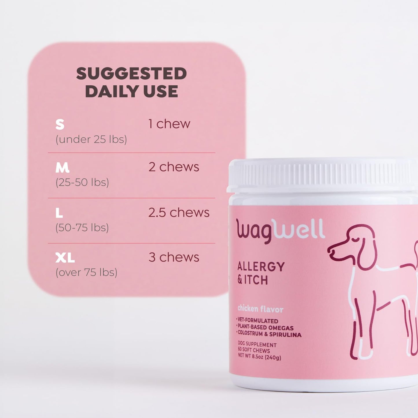 WagWell Ahiflower Omega Oil Dog Chews, Allergy and Itch Chews & Calming Chews Bundle - Coat, Hip and Joint Supplement for Dogs - Itch and Anxiety Relief