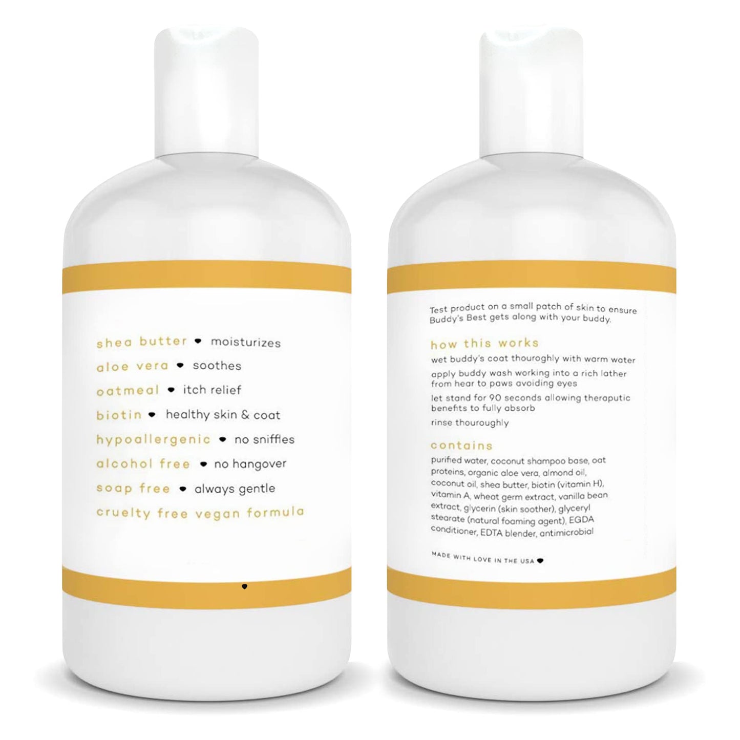 Buddy's Best Dog Shampoo for Smelly Dogs - Dog Shampoo and Conditioner for Dry and Sensitive Skin - Moisturizing Puppy Wash Shampoo, Ripe Melon Scent, 16oz