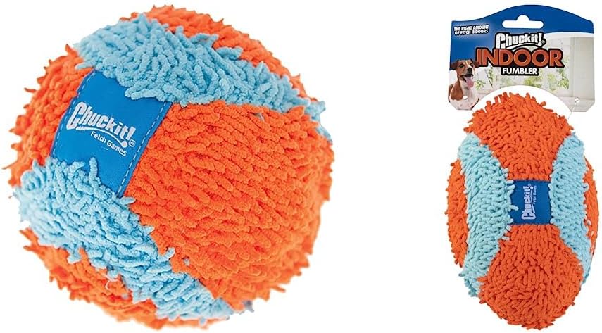 Chuckit! Indoor Fetch Ball and Fumbler Dog Toys, Orange and Blue