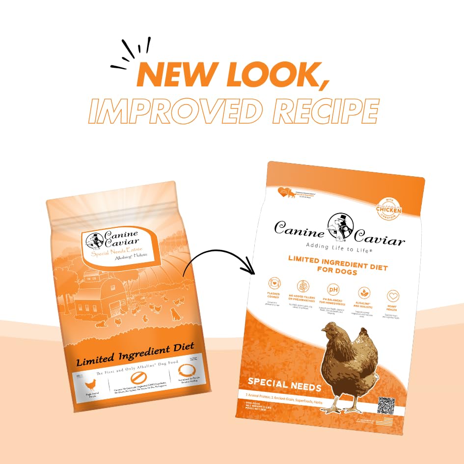 Canine Caviar - Special Needs: Chicken & Brown Rice Alkaline Dry Dog Food, Limited Ingredients, Gluten-Free, Based on Science & Research, Veterinary Alternative Diet (11 Pound Bag)
