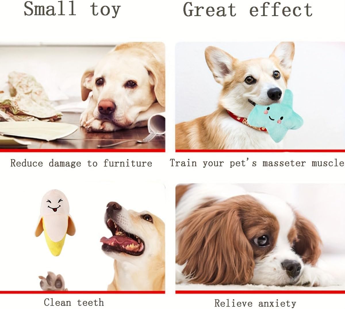 FetehYuin 5/10/15/20/30pcs Interactive Cotton Puppy Toy Bundle - Tough, Durable Playtime Chews for Small to Medium Dogs - Assorted Audible Squeak Toys for Everyday Fun (25pcs（Random delivery）)