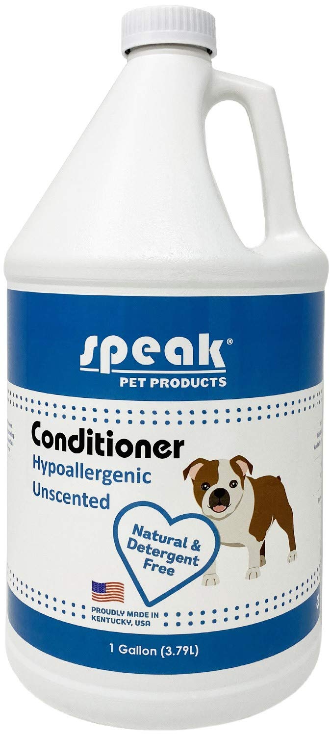 Speak Pet Products Natural Leave-in Conditioning Spray Refill, Hypoallergenic Unscented, for Dogs 1 Gallon