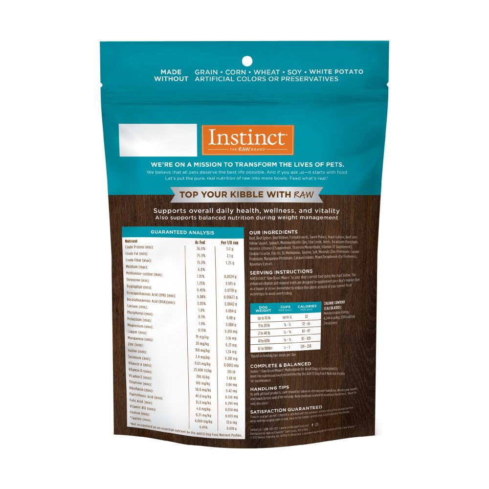 Instinct Raw Boost Mixers Multivitamin for Adult Dogs Freeze-Dried Food Topper, 12.5 oz. Bag