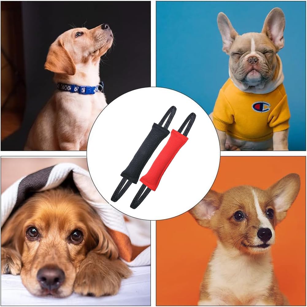 LZDGCC 2 Pack Tug of War Dog Toy, Interactive Dog Toys, Pet Tough Jute Bite Pillow with 2 Handles, Dogs Interactive Toy, Dogs Training Toys for Small and Medium