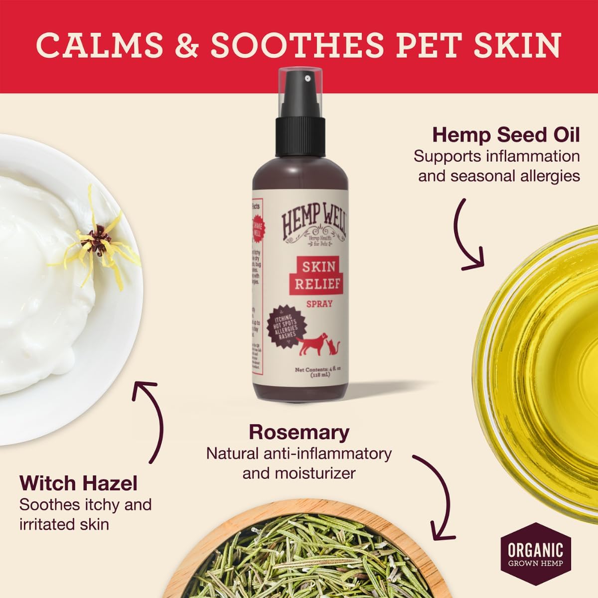 BURT'S BEES FOR PETS Bundle - Ear Cleaner with Peppermint & Witch Hazel (4 oz) & Itch Soothing Spray with Honeysuckle (10 oz), Natural Dog Ear & Skin Care for Gentle Cleaning & Itch Relief