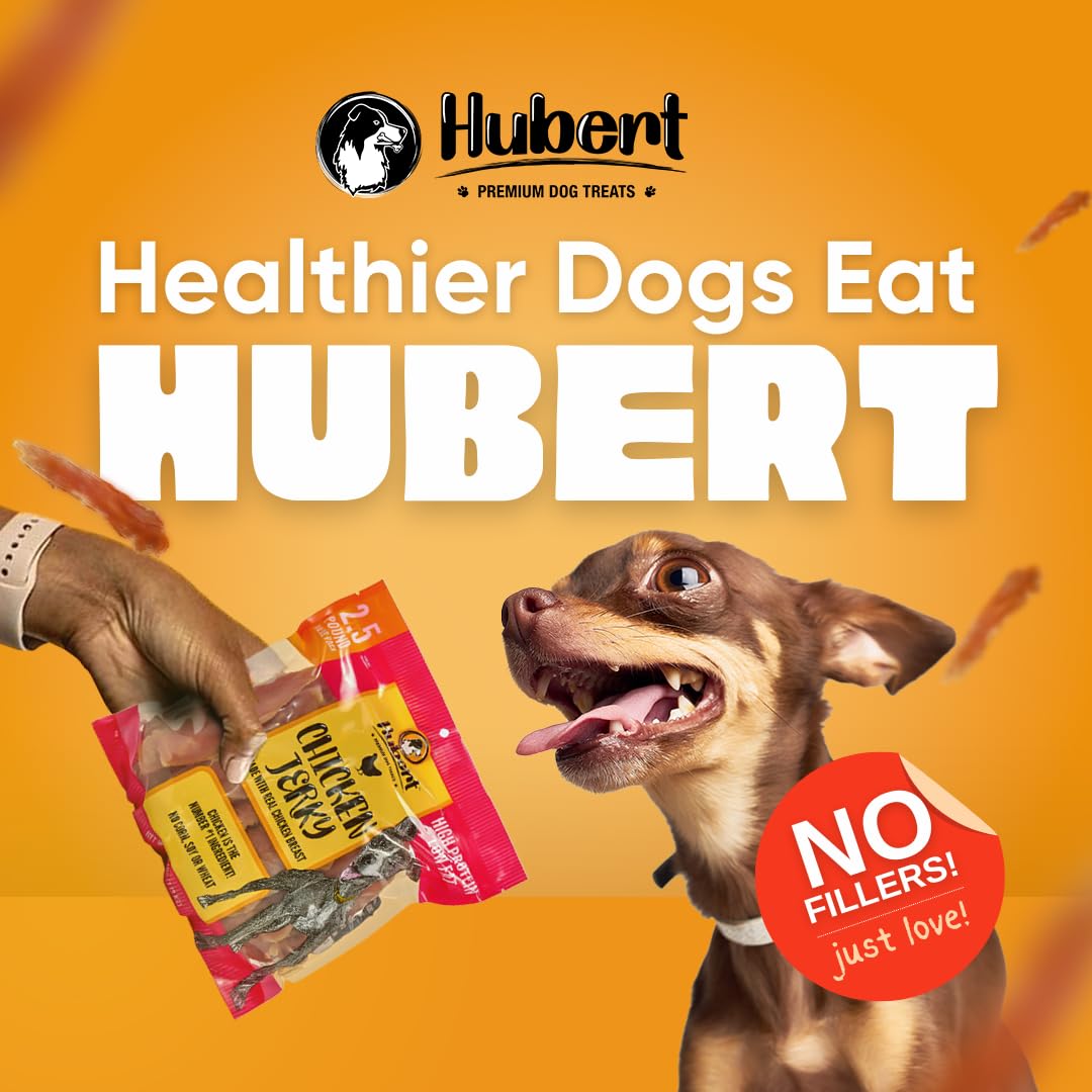 Hubert Pet Premium Chicken Jerky Dog Treats, Grain Free, Low Ingredient, USA Tested, 2.5 lbs Super Value Pack