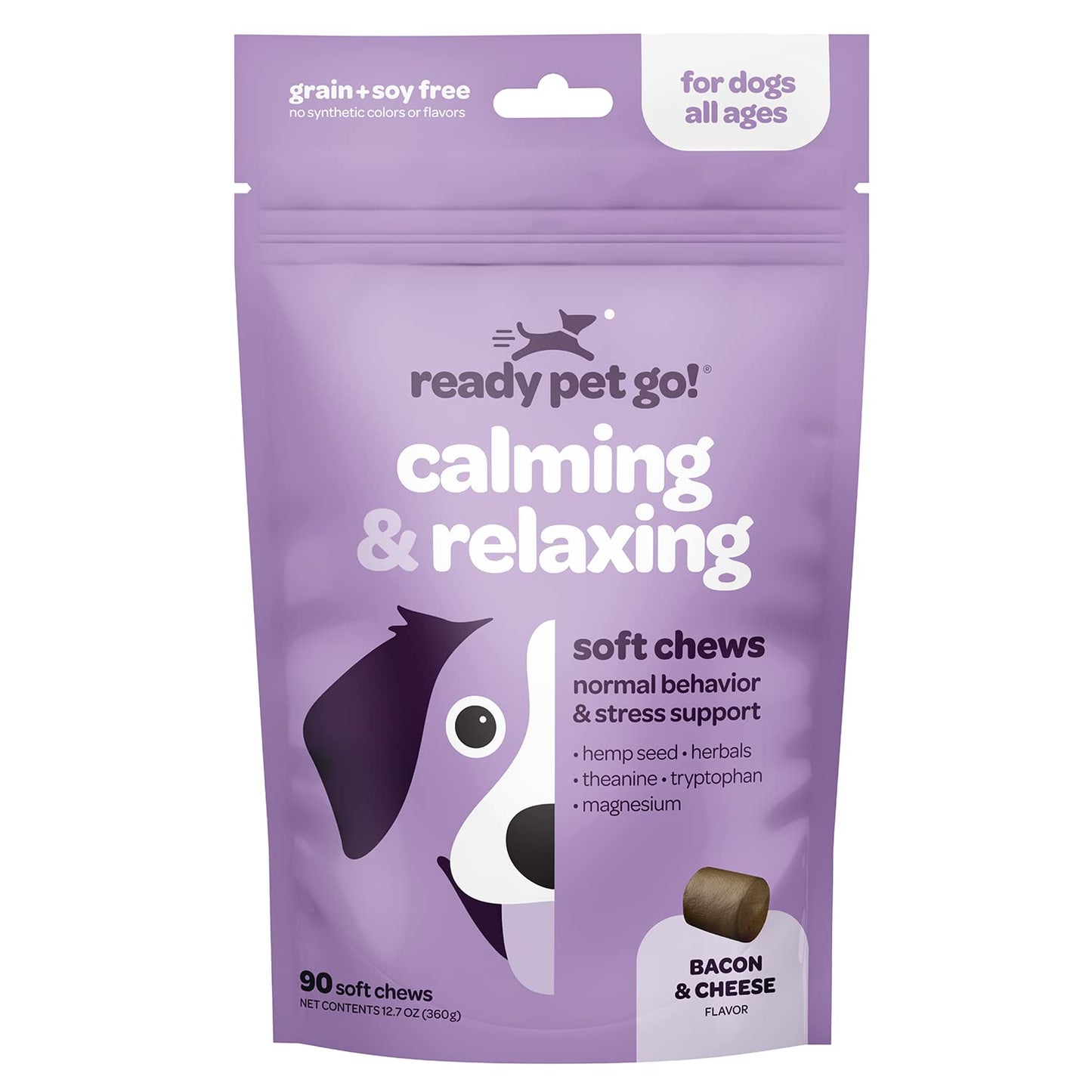 Ready Pet Go! Omega 3 + Calming Chews for Dogs | Helps with Dog Anxiety, Separation & Barking | Fish Oil for Dog Shedding, Skin Allergy, Itch Relief | 90 Chews Each