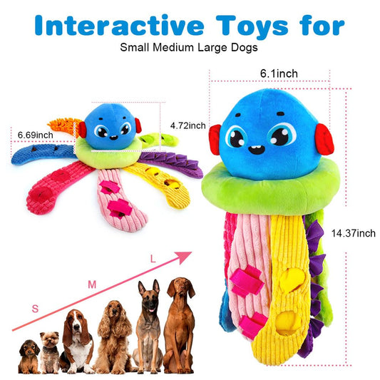 AWOOF Squeaky Dog Puzzle Toys Interactive Plush Dog Toys Snuffle Mat for Small & Medium Dogs, Training Toys Foraging Instinct Training Puppy Toys