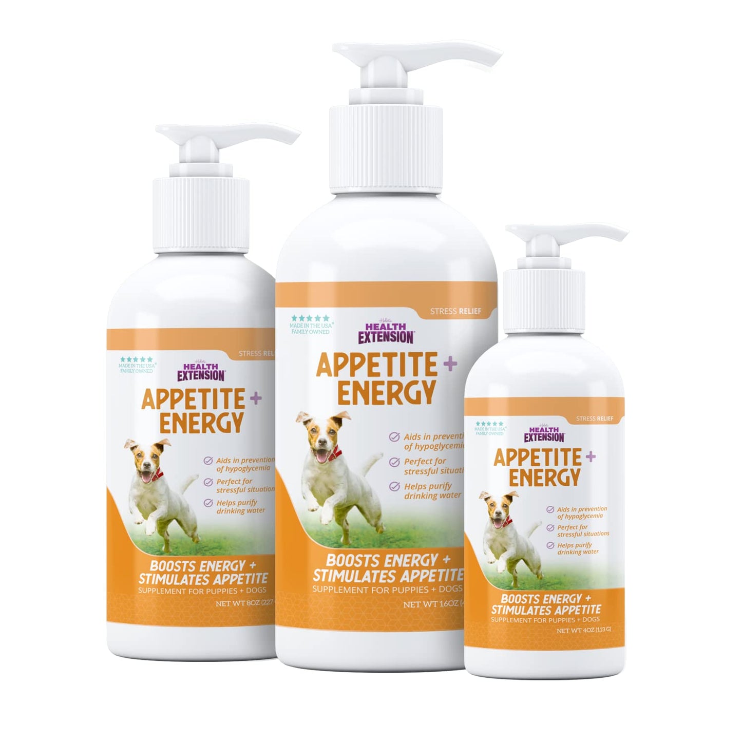 Health Extension Stress Relief Supplement for Dogs, 8oz - Appetite & Energy Boost, Prevents Hypoglycemia, Enriched with Vitamin B