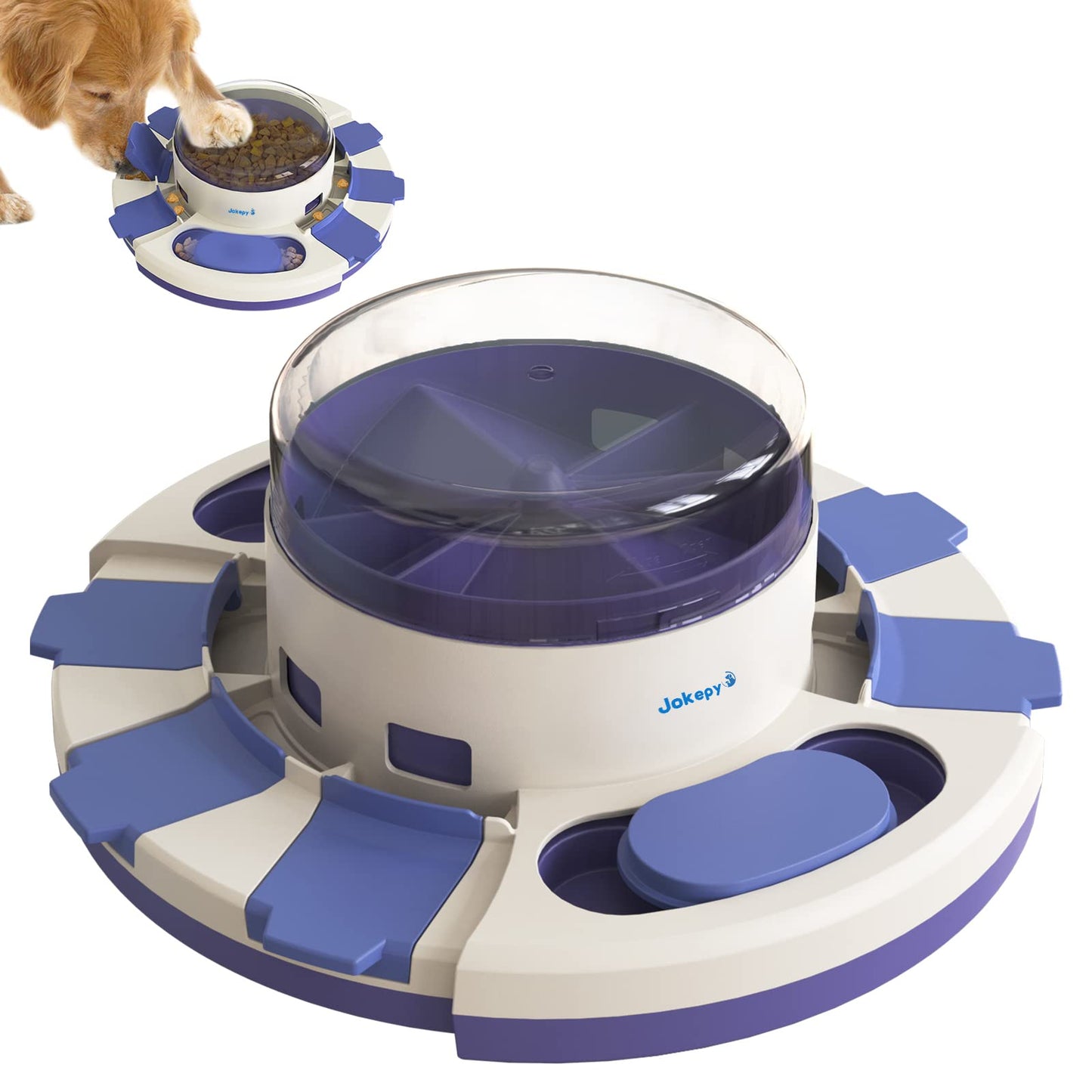 Jokepy Dog Puzzle Toys for Boredom and Mental Stimulation, Interactive Slow Food Feeder Dispenser, Professional Level 2 in 1 for Large/Medium/Small Dogs