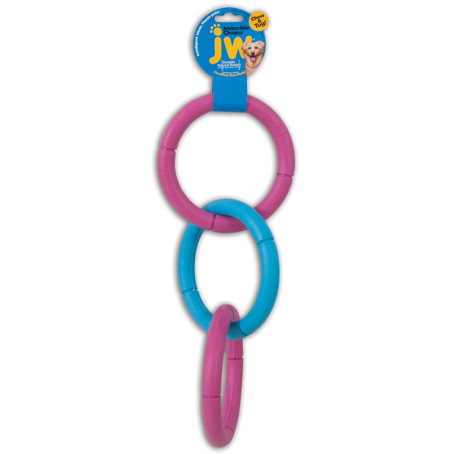 JW Pet Interactive Rubber Tug & Chew Toy Dog Toy, Large