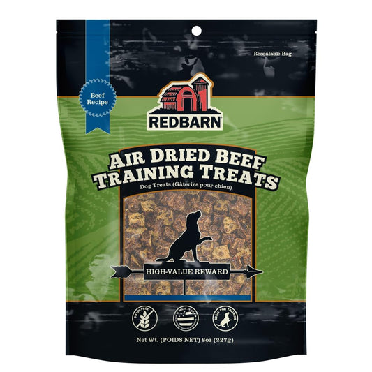 Redbarn Pet Products All-Natural Air Dried Beef Training Treats for Puppies & Dogs – Grain-Free Single Protein Rewards Made in USA for Small, Medium, & Large Breeds - 8 oz Resealable Bag
