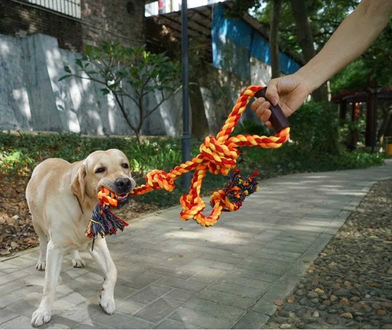 Fejapa Large Dog Rope Toys for Aggressive Chewers - Pitbull Tug of War, Heavy Duty, Outdoor, Medium to Large Breed Dog Chew Rope with Handle
