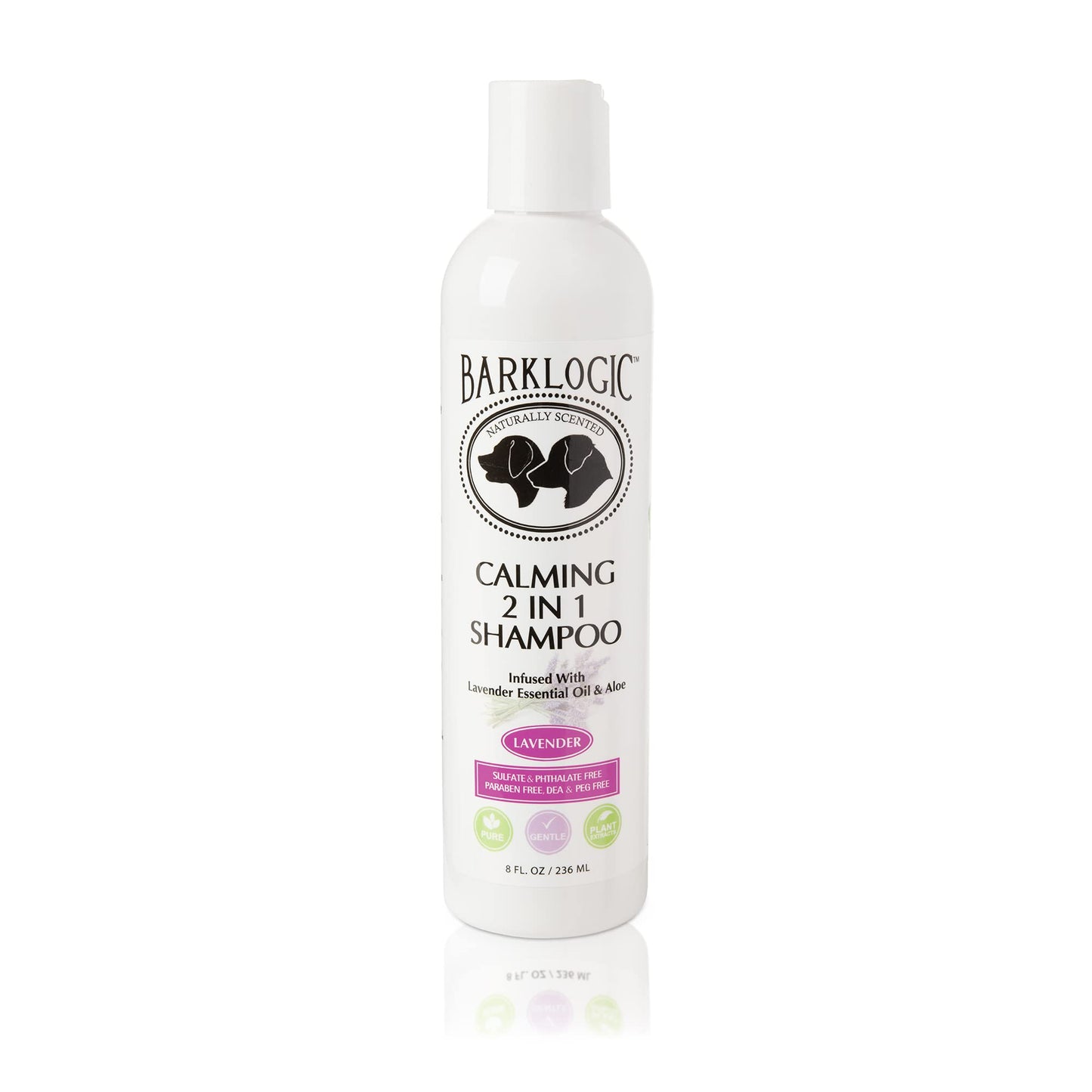 BarkLogic Plant Based 2 in 1 Dog Shampoo and Conditioner, Lavender, 8 fl oz - Grooming Essentials for A Quality Coat - No Parabens, No Phthalates, No Sulfates, No DEA & PEG, Naturally-Derived & Vegan