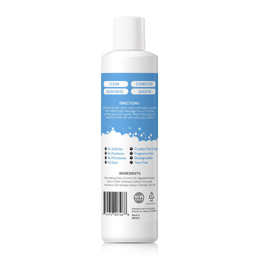 Mighty Meow Soothing Hypoallergenic Cat Shampoo – Easy at-Home Cat Grooming | Deodorizes | Gentle & Anti-Itch | Natural & Allergy-Safe Cat Shampoo Sensitive Skin – Fragrance Free | 9 fl oz