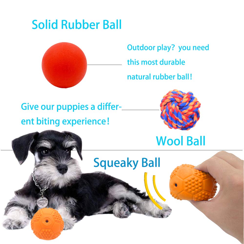 Volacopets 5 Different Functions Interactive Dog Toys for Puppies, Puppy Puzzle Toys for Small Dogs, Dog Balls for Small Dogs, Treat Dispensing Dog Toys, Squeaky Ball, Small Breed