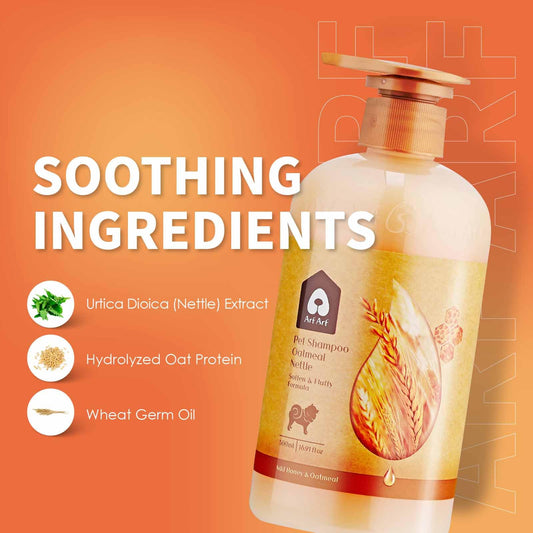 Arf Arf Dog Shampoo Softening Formula, Soften & Fluffy Oatmeal 16oz—Plant-Based 4-in-1: Cleans, Conditions, detangles, moisturizes. Oatmeal & Honey Soothe Itchy Skin. Hypoallergenic. Made in Taiwan.