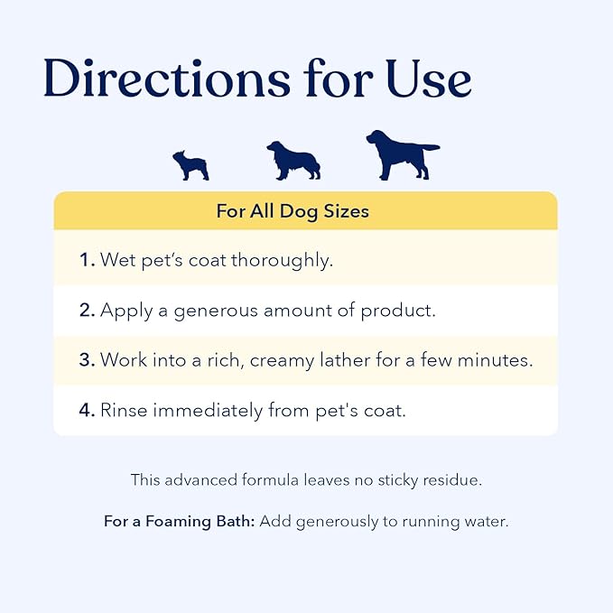 Honest Paws Dog Shampoo and Conditioner - Premium Dog Wash for Allergies and Dry, Itchy, Moisturizing for Sensitive Skin - Sulfate Free, Plant Based, All Natural - Oatmeal & Lavender - 16 Fl Oz