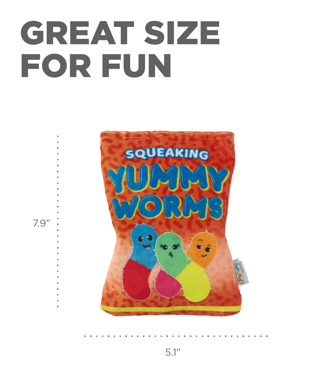 Outward Hound Snack Bag Yummy Worms Puzzle Squeaky Dog Toys