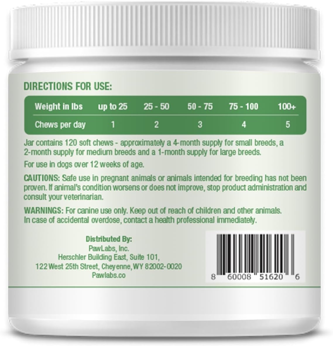 PAWLABS Calming Hemp Chews for Dogs - Relieve Anxiety & Stress - Organic Hemp, Chamomile, Protein Powder, Valerian Root - Natural Calming Aid - Vet Formulated, USA Made - Duck Flavor - 120 Count