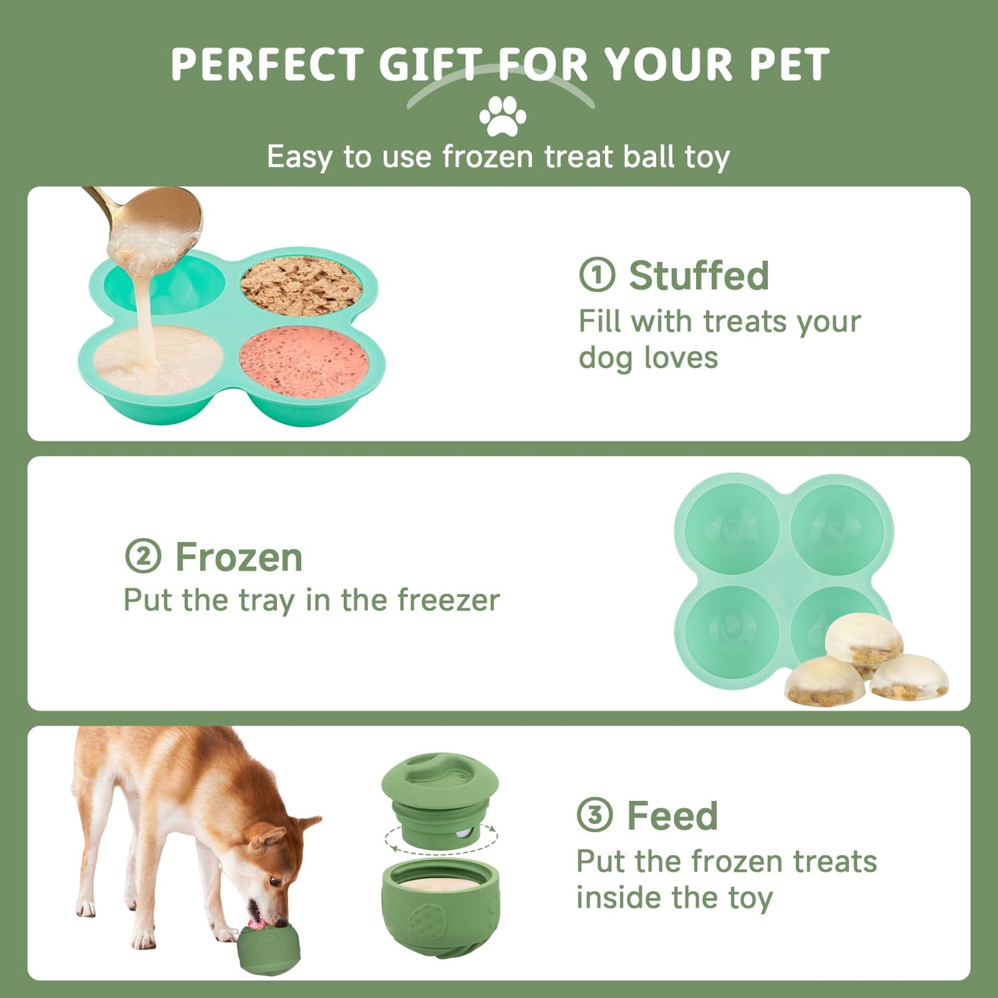 ATDOALL Interactive Dog Puzzle Toy, Treat Dispensing Dog Enrichment Toys, Large Chew Toy - Puppy Boredom Relief, Dogs Treat Balls, Sturdy Frozen Treat Toy for Medium and Large Dogs