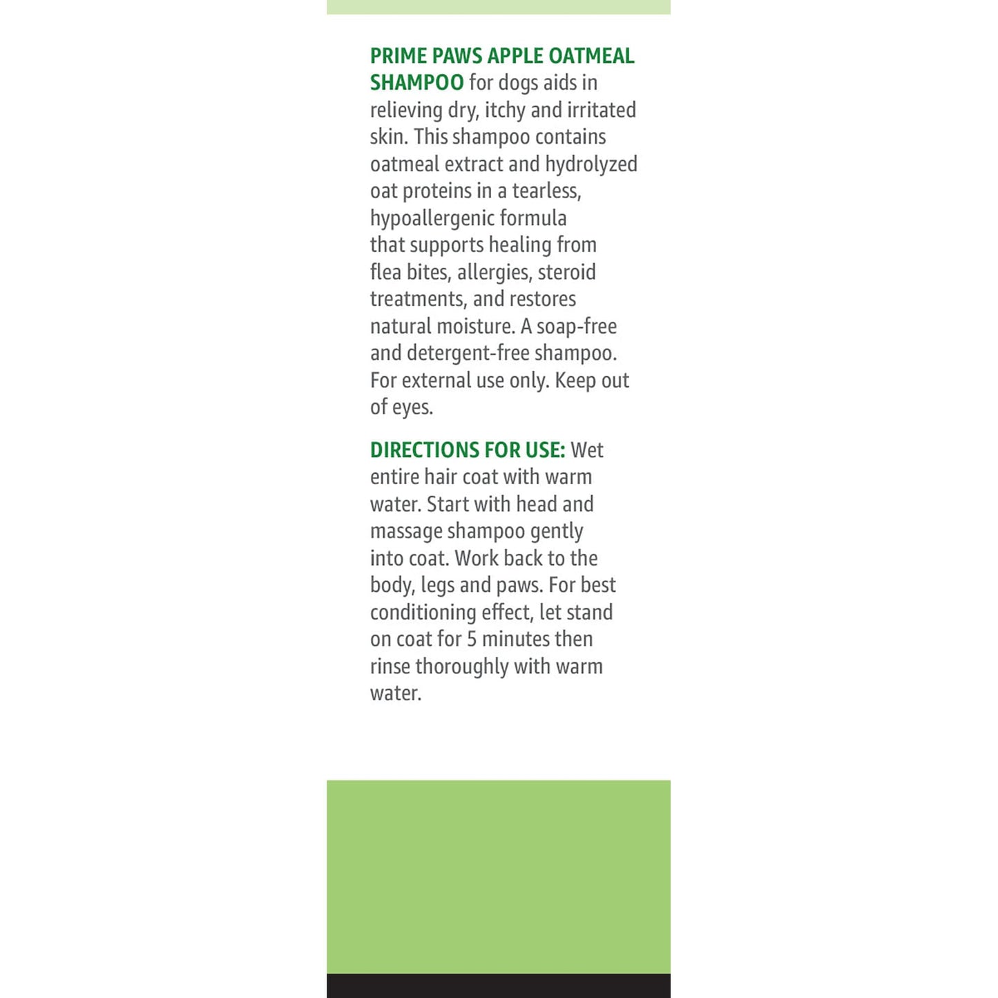 Prime Paws Apple Oatmeal Shampoo for Dogs - Tearless & Hypoallergenic - Soap-Free Itch Relief Formula - Apple Scent - 8 oz