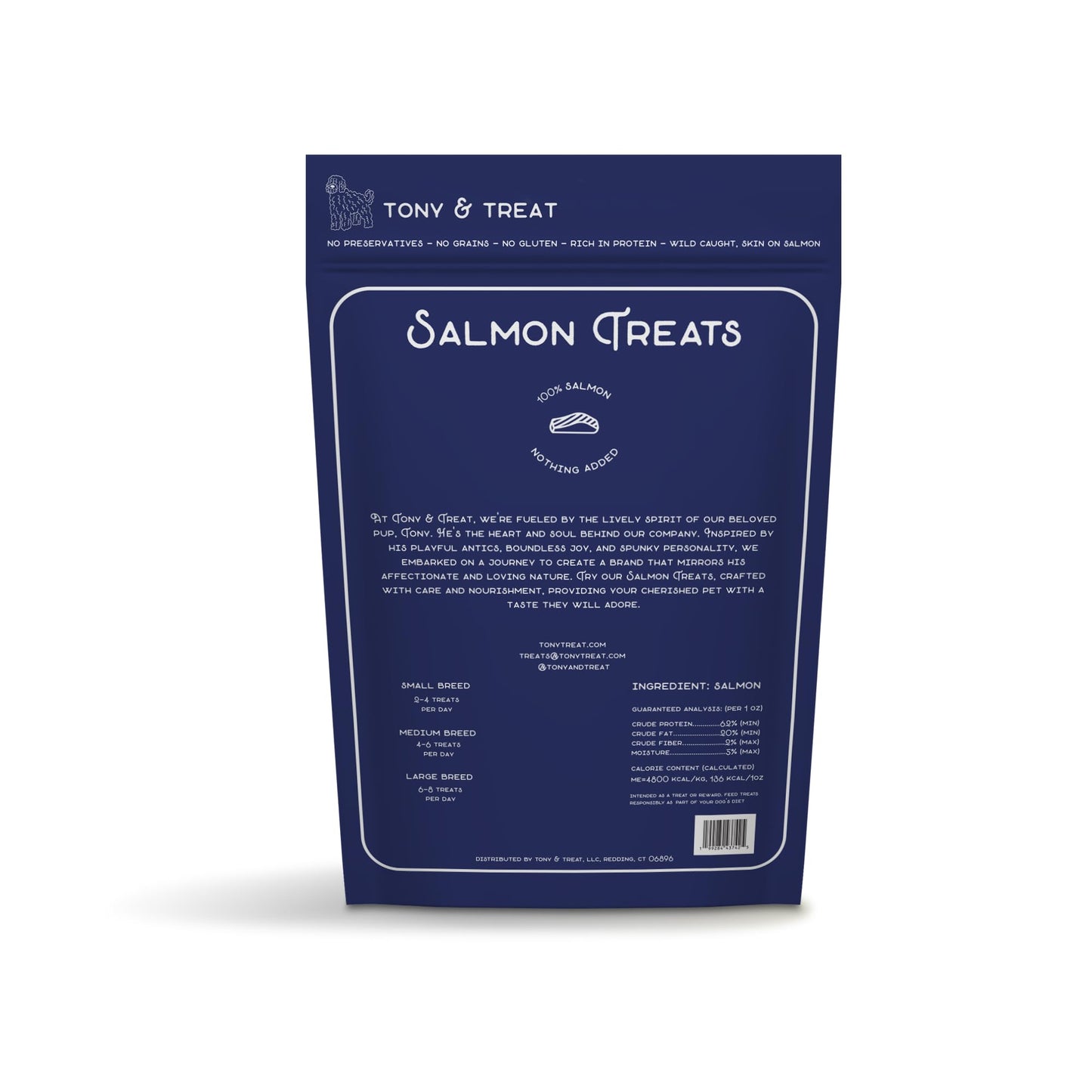 Freeze-Dried Salmon Dog Treats, Single-Ingredient, Wild-Caught Skin On Salmon, High-Protein, Grain & Gluten Free, Healthy Snack for Dogs, Made in USA, Great for Skin & Coat