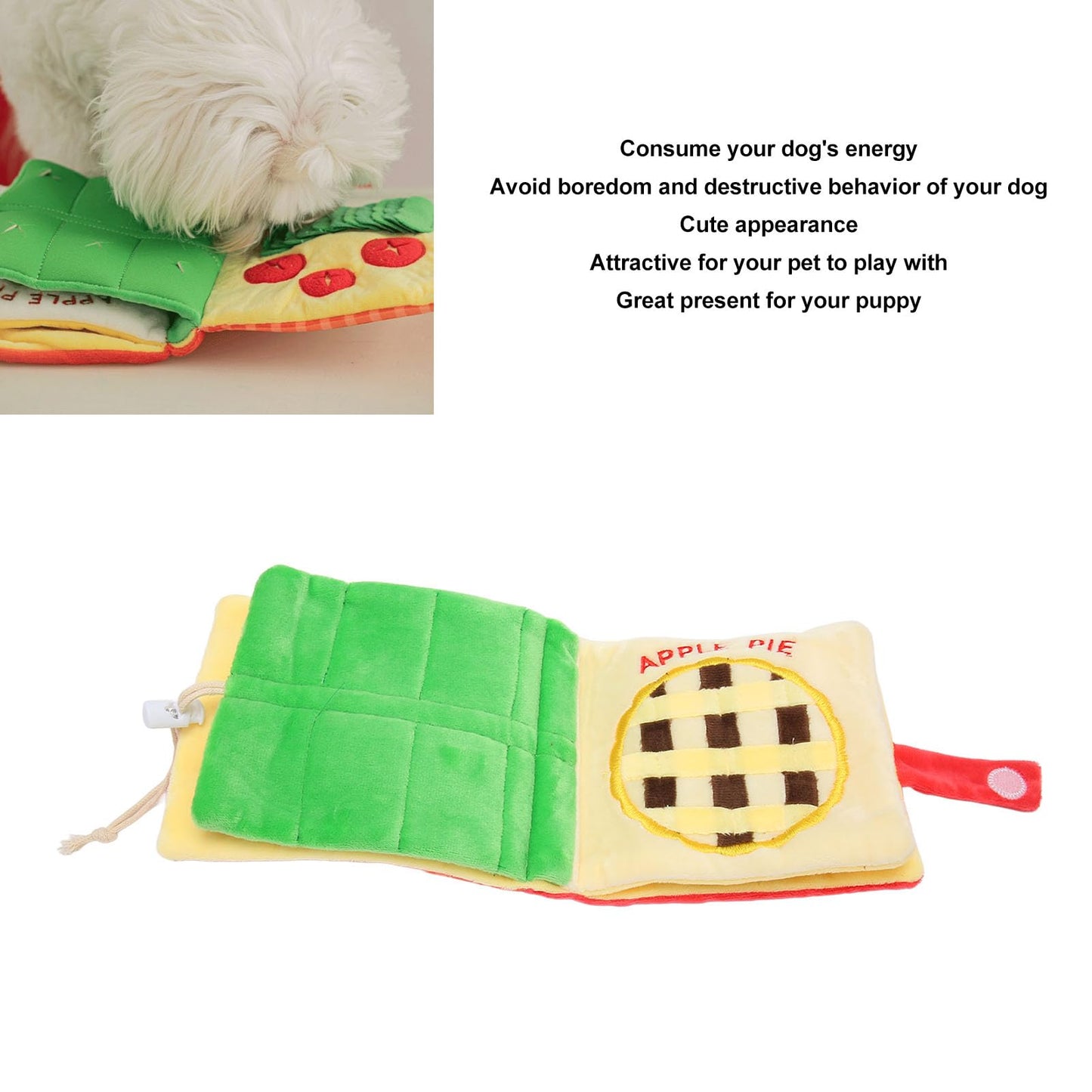 Dog Sniffing Book Sniff Mat Slow Feeding Brain Stimulating Interactive Cute Dog Digging Toys Puppy Puzzle Toys for Pet Supplies