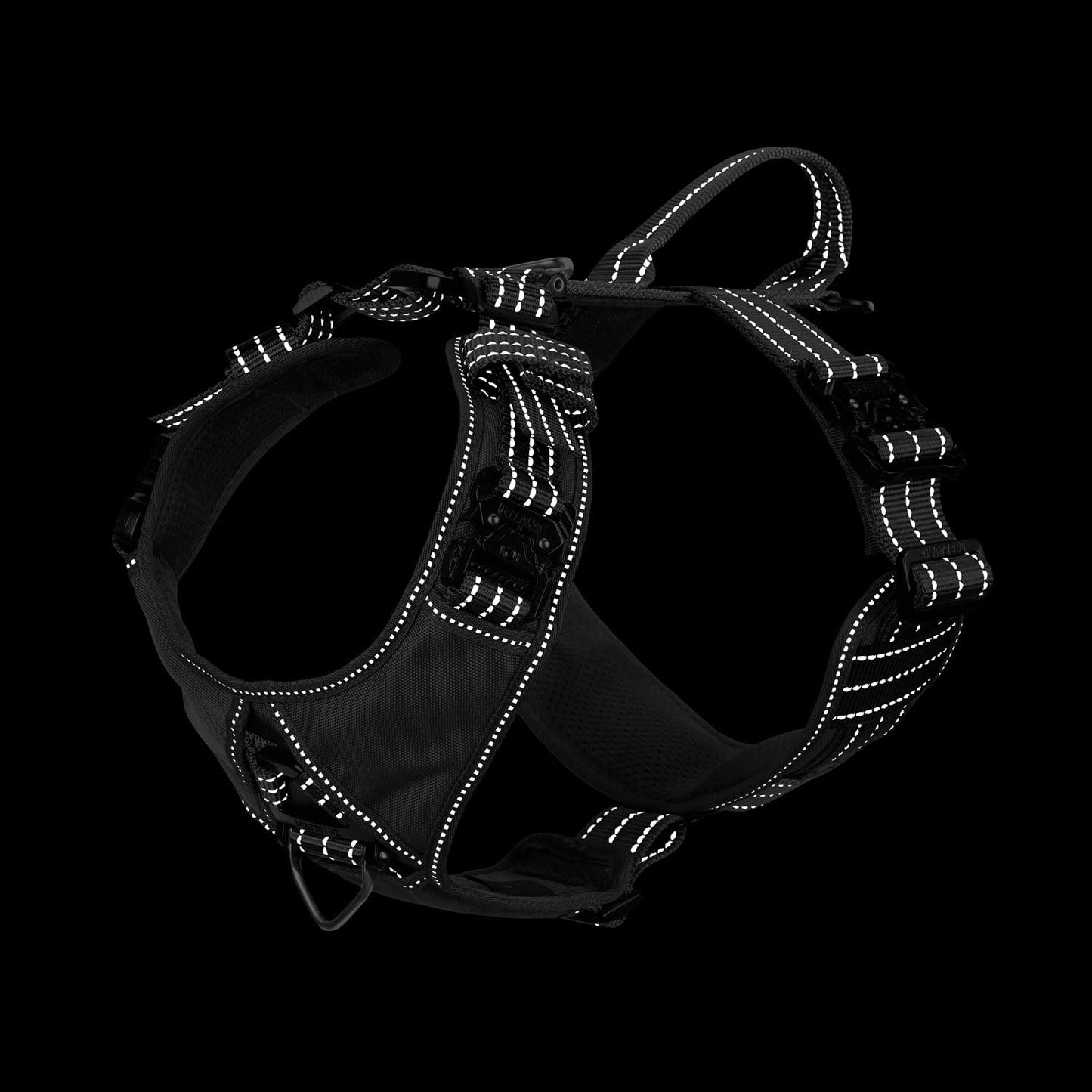 JUSTYEZI Essential Dog Harness with 3 Leash Clips - No-Pull, Adjustable, Comfortable Pet Vest Harness for Small to Large Dogs - Easy On, No Choke, Reflective, Padded Harness for Walking and Training