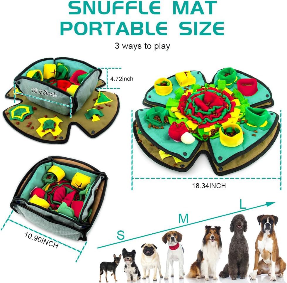 AWOOF Snuffle Mat for Dogs,Durable Interactive Dog Puzzle Toys Encourages Natural Foraging Skills,Durable Dog Feeding Mat for Boredom and Mental Stimulation for Large, Medium and Small Dogs