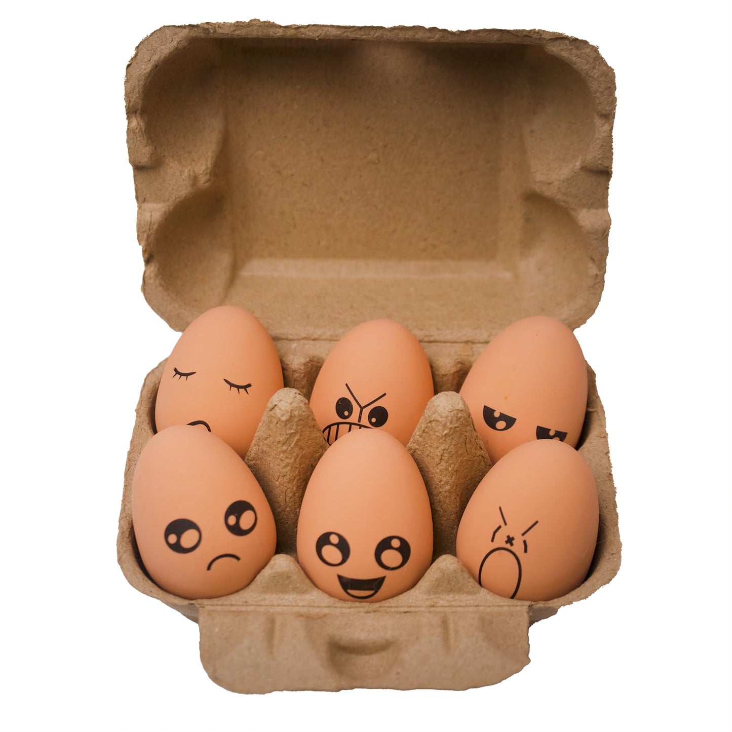 PETONA Easter Soft Rubber Bouncy Eggs Bouncy Balls Pet Toys, Interactive Fetch Bouncing Balls Dog Bite Cat Teeth Toy, Puppy Toys 6 PCs, Funny Happy Face