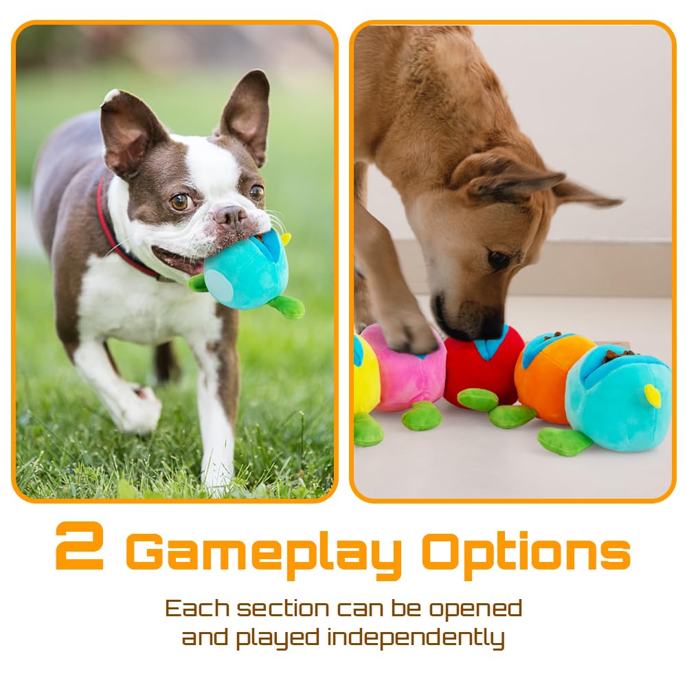 Dog Snuffle Toy - Detachable Puzzle Enrichment for Medium Small Dogs, Squeaky Sniffle Interactive Treat Game for Foraging Training, Boredom and Mental Stimulation