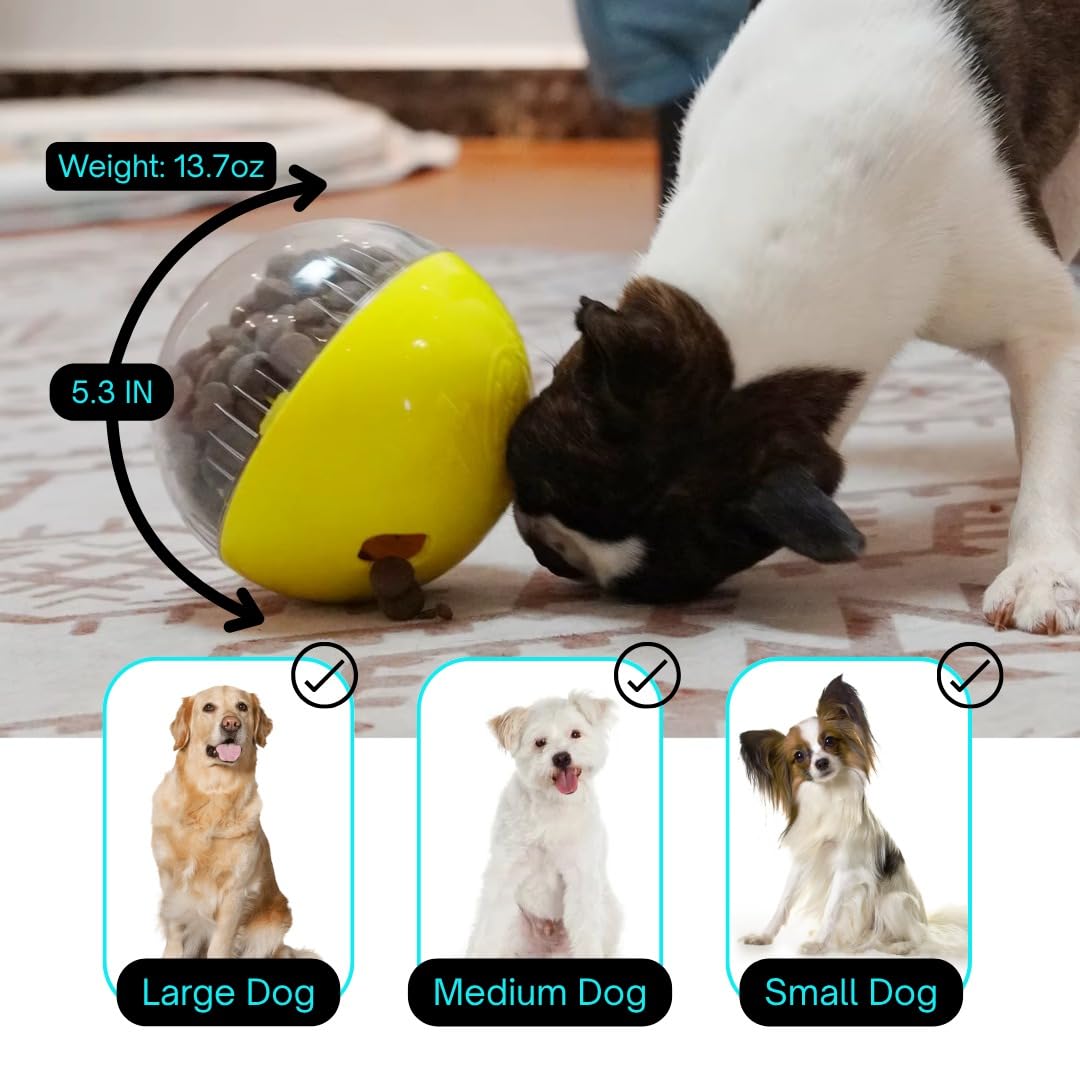 Zntra Dog Puzzle Toy -Interactive Treat Dispensing & Slow Feeder Ball for Large and Small Dogs, Food Dispensing Ball, Pet Puzzles for Smart Dogs, Dog Birthday Toys to Keep Them Busy