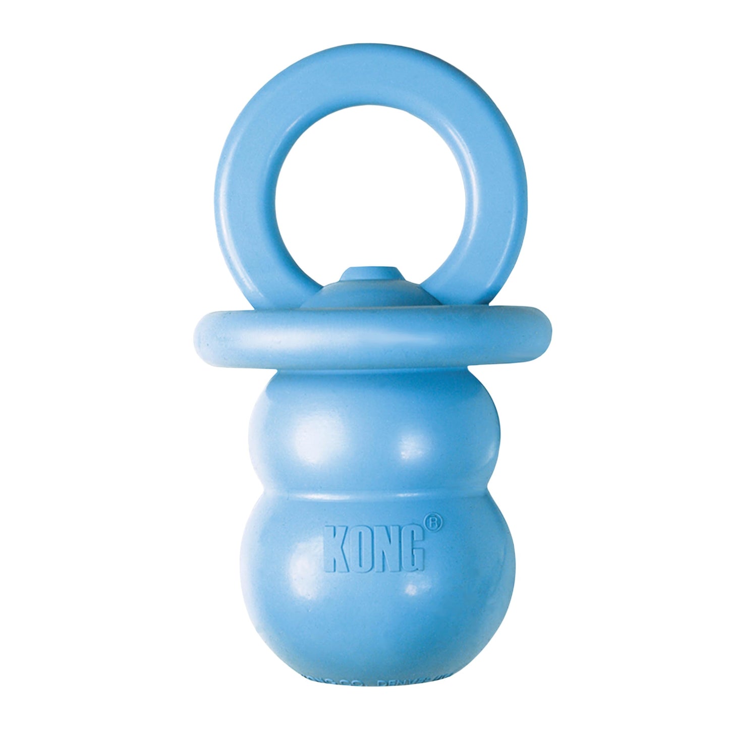 KONG Puppy Binkie - Pacifier Dog Toy for Puppies - Stuffable Treat Chew Toy for Treats - Durable Natural Rubber for Teething Puppy - for Medium Puppies - Blue