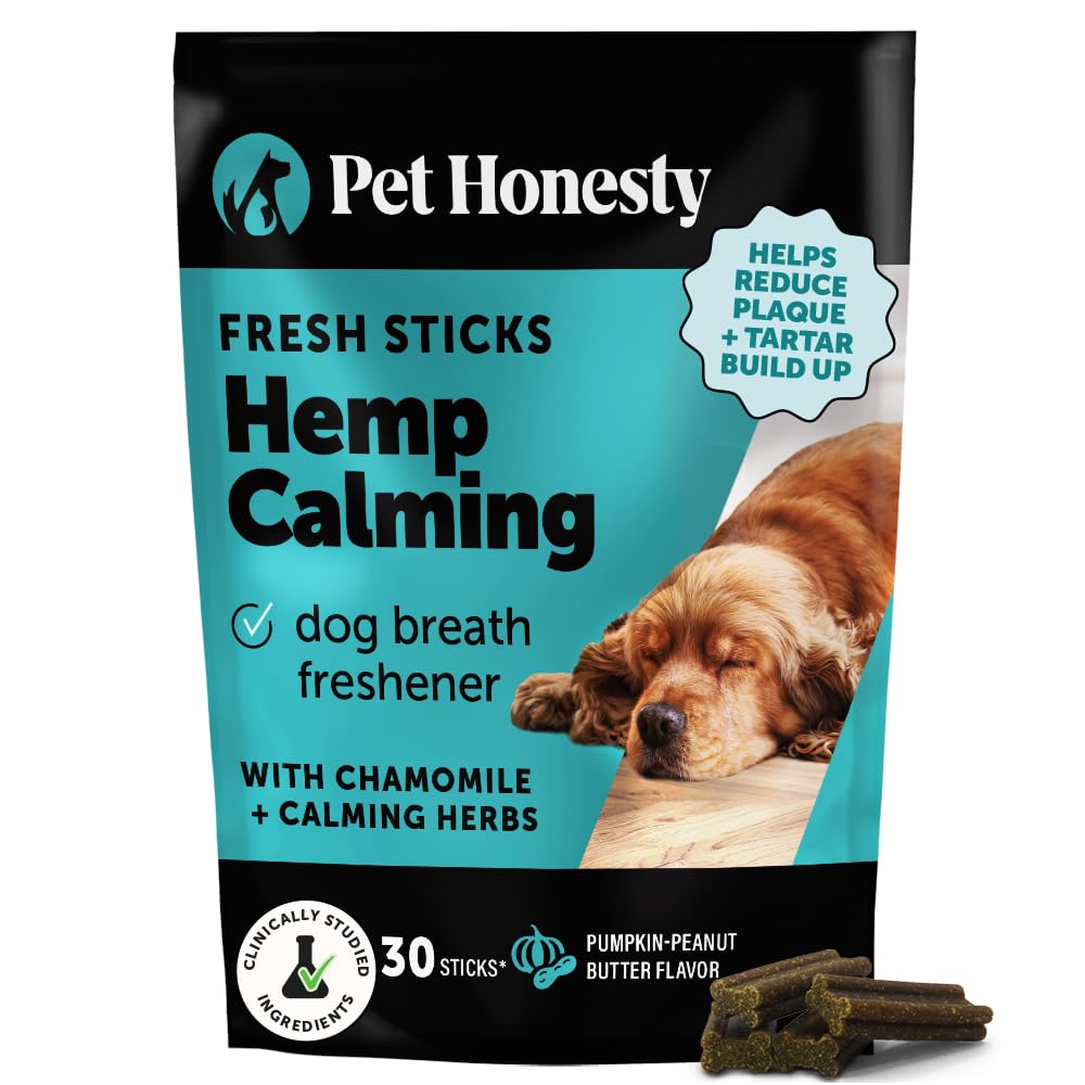 Pet Honesty Calming Fresh Sticks for Dogs – Dental Chews to Support Relaxed Behavior, Oral Health, and Fresh Breath – (30 ct)