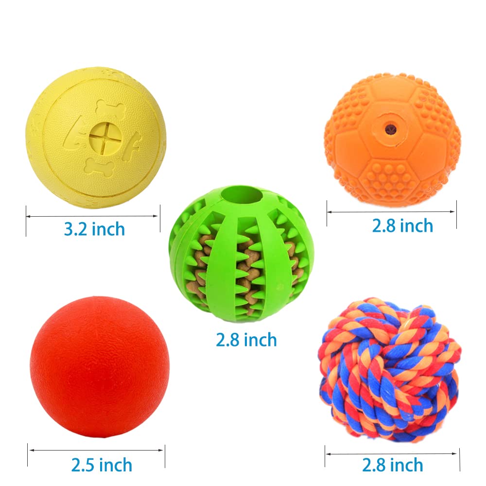 5 Different Functions Interactive Dog Puzzle Toys Balls for Medium Large Dogs, Food Treat Dispensing Dog Toys