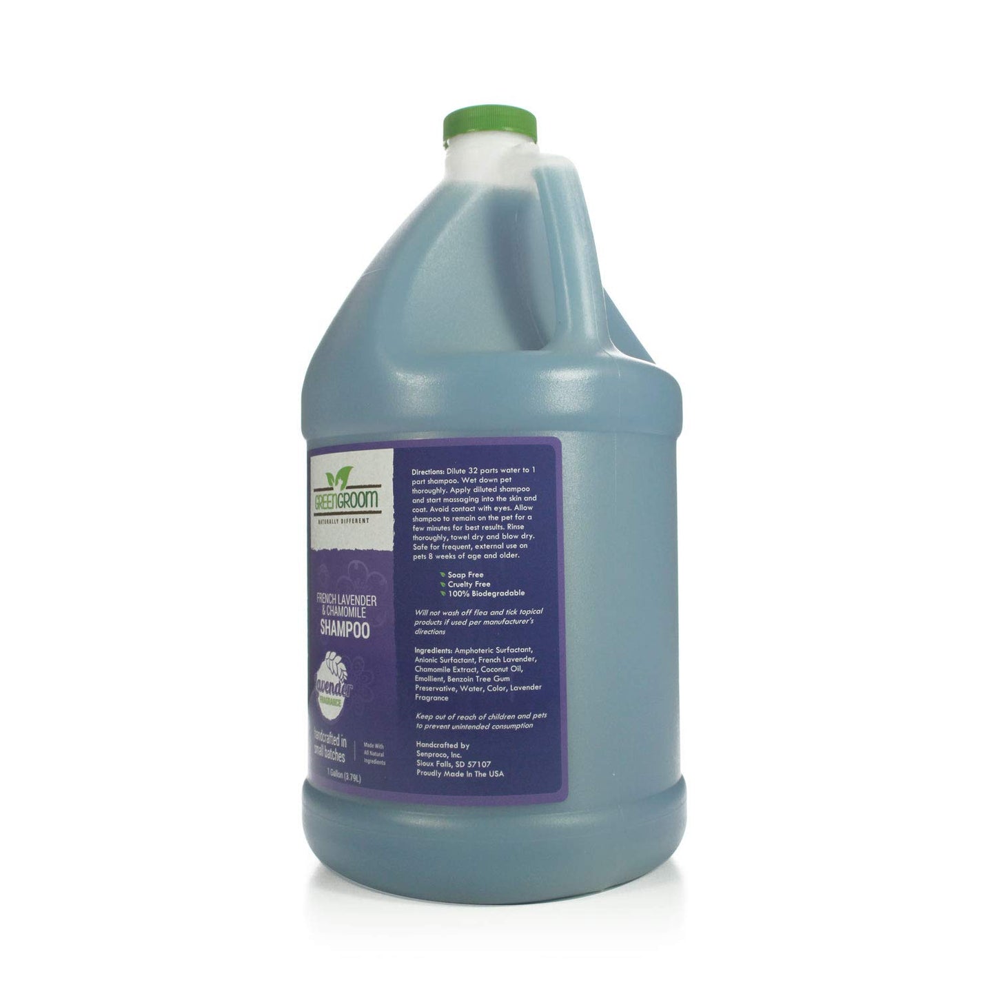 Green Groom French Lavender & Chamomile Aromatherapy Dog Shampoo, 1 Gallon - Soothing and Calming, Chamomile Infused, Natural Ingredients, Professional Grooming Grade, Deodorizing
