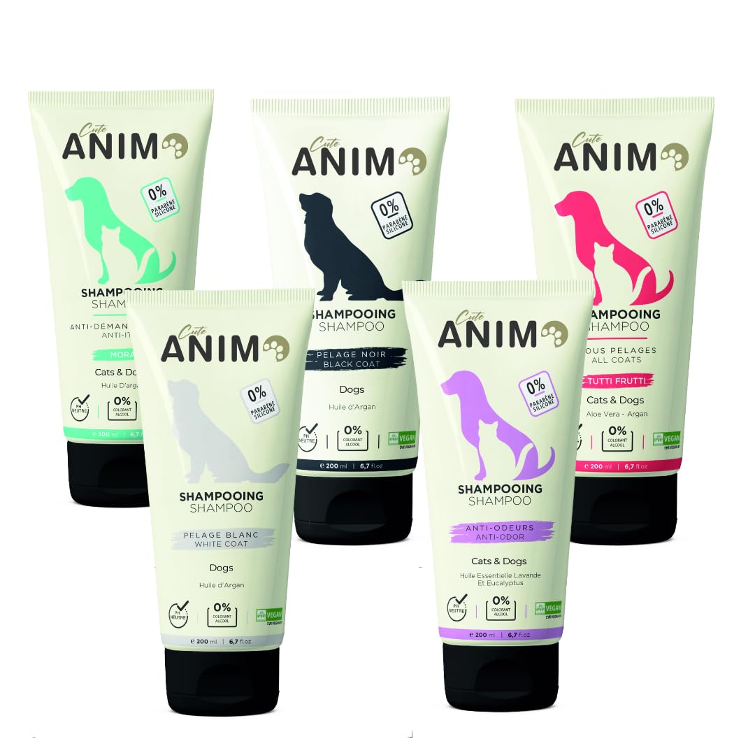 Hypoallergenic Pet Shampoo & Conditioner for Cats and Dogs, 200 ml, with Organic Moroccan Argan Oil, Natural, Paraben Free, Cruelty Free (Anti-Itch)