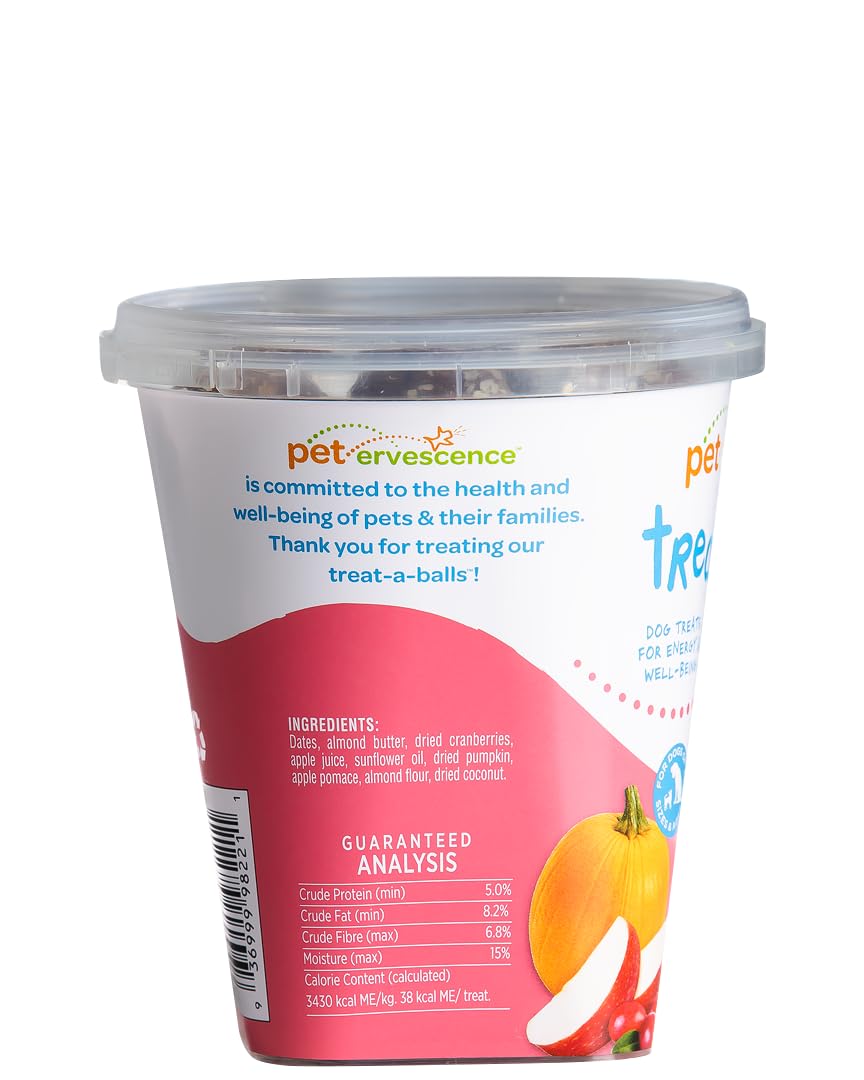 Cranberry, Pumpkin, & Apple Healthy Dog Treats - Vegan, Non-GMO, Human Grade - All Breeds, Sizes, & Ages - All Natural, Lean, Gluten-Free, Soft & Chewy - 6pk (108 Dog Treats Bulk)