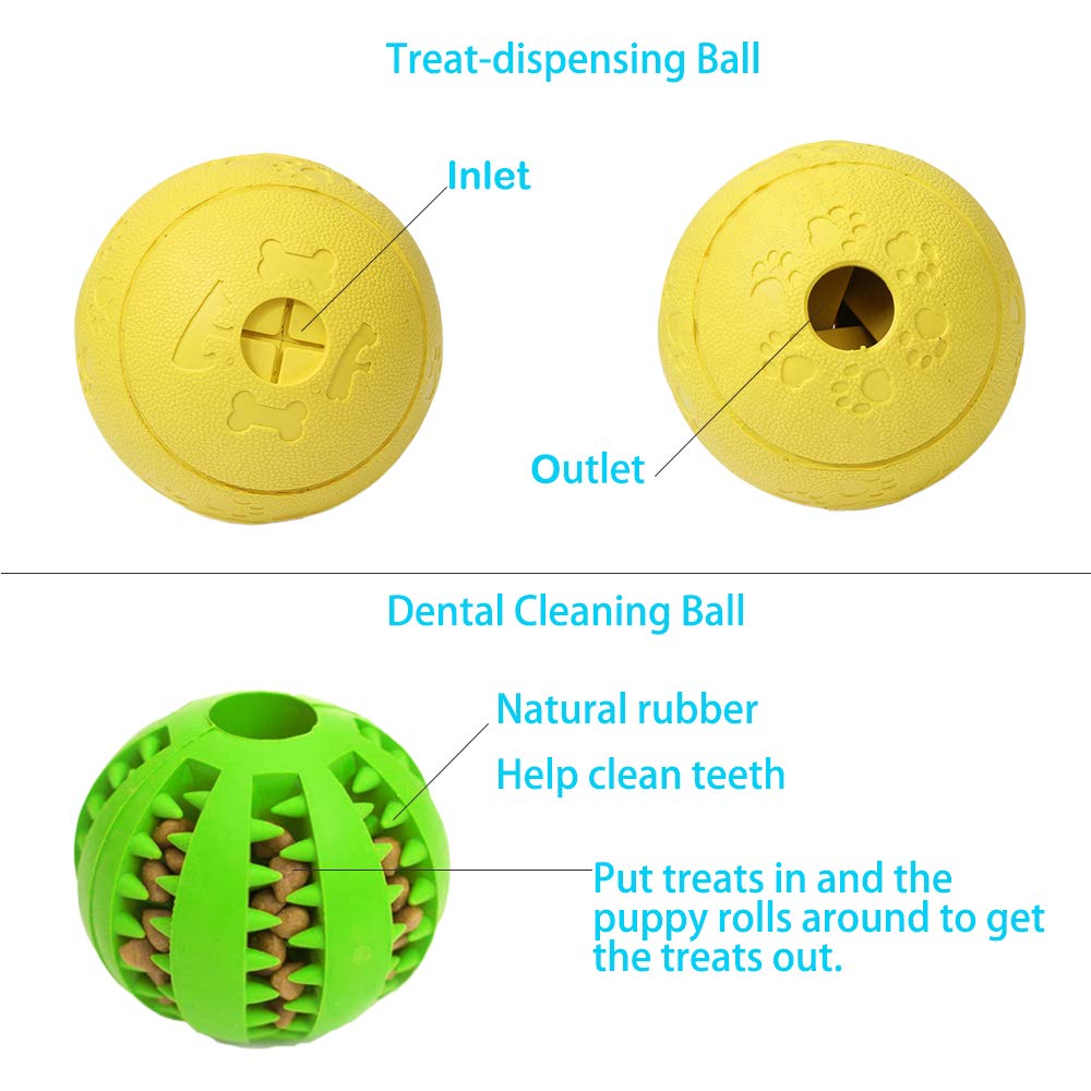 5 Different Functions Interactive Dog Puzzle Toys Balls for Medium Large Dogs, Food Treat Dispensing Dog Toys