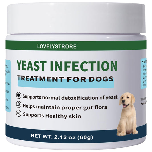 Yeast Infection Treatment for Dogs Supports Healthy Skin, Ears & Paws – Natural Dog Yeast Infection Treatmen Supplement Soothing Irritation & Itching - 60 Days Large Supply Gentle Dog Yeast Relief